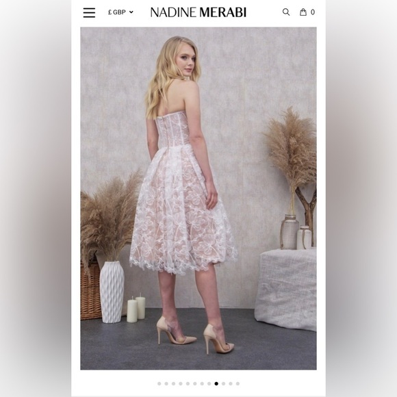 NWT Nadine Merabi White Lace Olivia dress - Picture 7 of 15